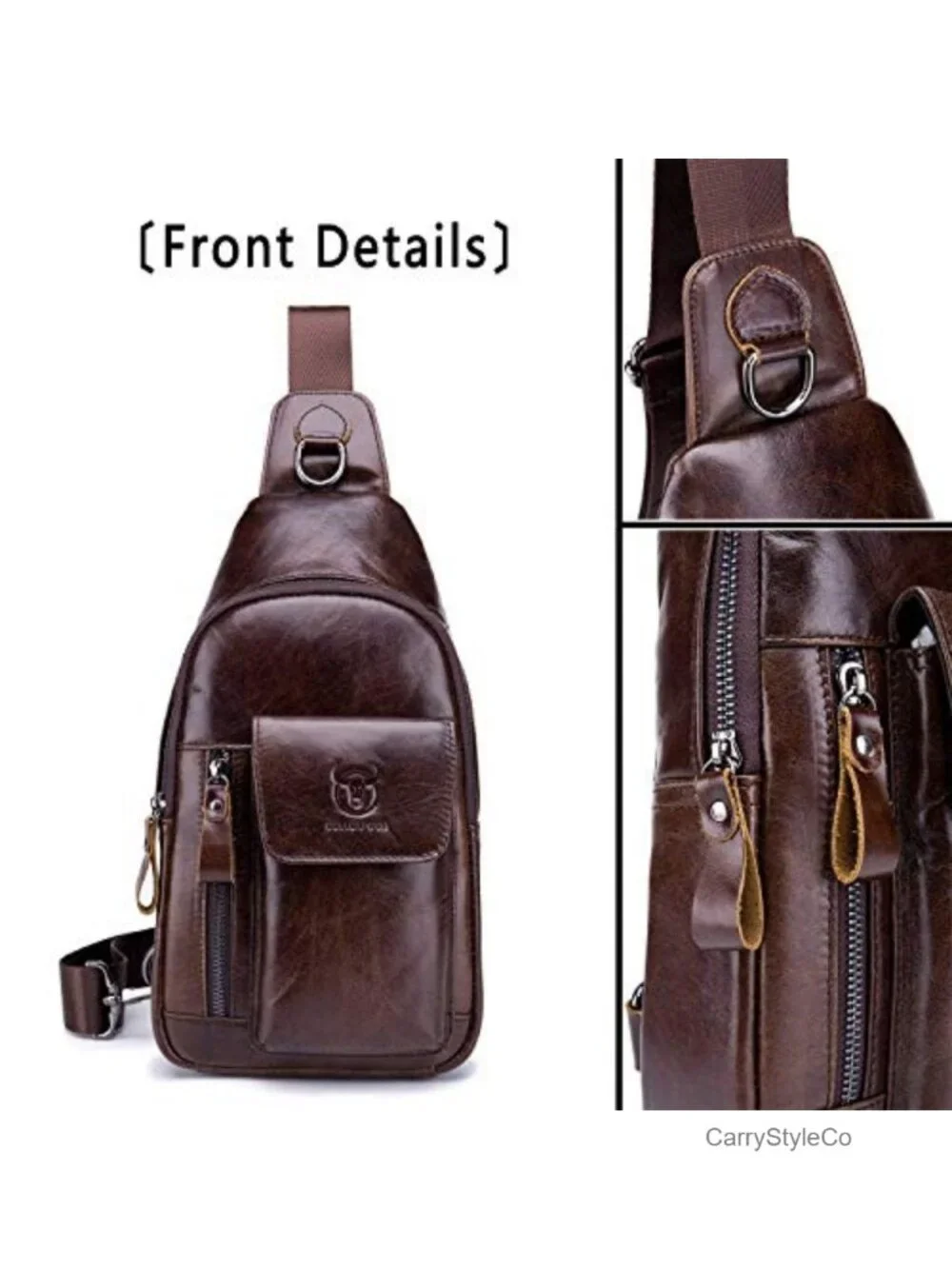 Genuine Leather Crossbody Sling Bag Casual Daypack Travel Backpack